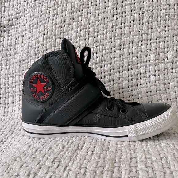 Converse Chuck Taylor All Star Mid Black & Red Strap 158428C size 6 men and wo 8 - Picture 2 of 7